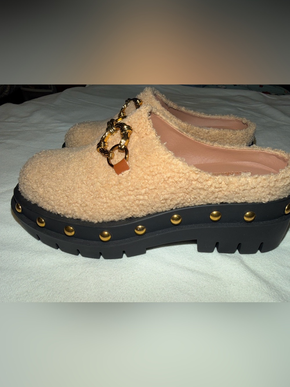 NWT CIRCUS by Sam Edelman Slip-On Annie Mules with Gold Chain accent size 8 - Picture 5 of 6
